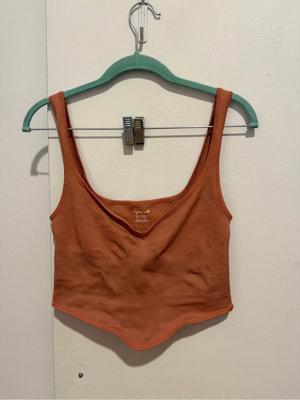 Urban Outfitters Peach-Nude Scoop Neck Cropped Tank
